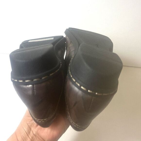 Clarks bendables Shoe Women 8.5M Dark Brown Leather Comfort Casual Slip On Flats - Picture 8 of 11